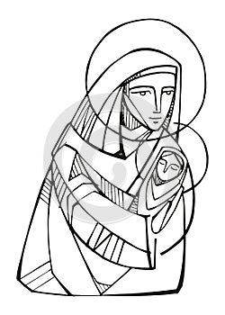 Hand drawn illustration of Mother Maria Biz