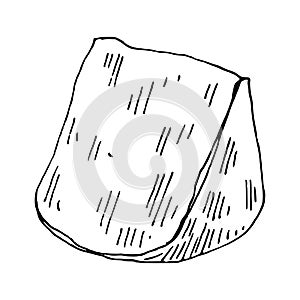 Hand drawn illustration of piece of cheese