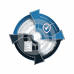 Quality Control Process and Verification Cycle Icon