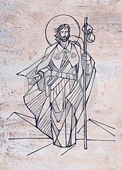 Hand drawn illustration of Saint James