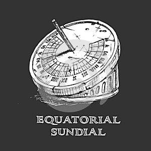 Hand drawn illustration of sundial