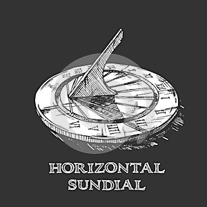 Hand drawn illustration of sundial