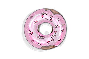 Hand drawn illustration - tasty donuts. Sketch on white isolated background. Sweet desserts. Perfect for leaflets, cards, posters