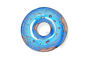 Hand drawn illustration - tasty donuts. Sketch on white isolated background. Sweet desserts. Perfect for leaflets, cards, posters