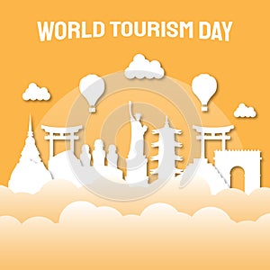 Hand drawn illustration of world tourism day concept. Vector Illustration