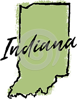 Hand Drawn Indiana State Design photo
