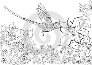 Hand drawn ink pattern. Coloring book Coloring for adult Page for coloring book: very interesting and relaxing
