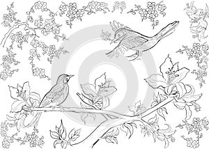 Hand drawn ink pattern. Coloring book Coloring for adult Page for coloring book: very interesting and relaxing