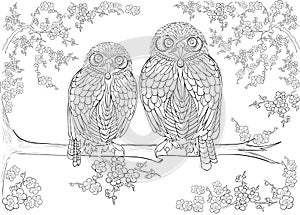 Hand drawn ink pattern. Coloring book Coloring for adult Page for coloring book: very interesting and relaxing