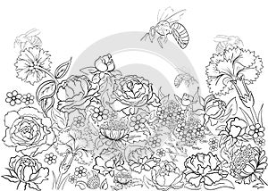 Hand drawn ink pattern. Coloring book Coloring for adult Page for coloring book: very interesting and relaxing