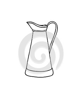 Hand drawn interior objecton white background.Vector Cozy Line Illustration. Creative art work. Doodle drawing dishes