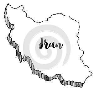 Hand drawn of Iran map