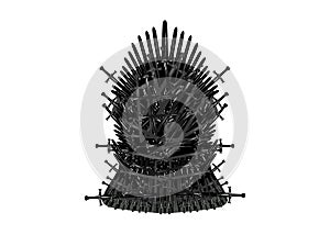 Iron throne icon. Vector illustration isolated or white background photo