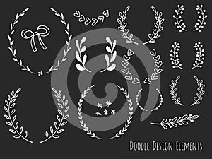 Hand drawn isolated doodle design elements