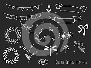 Hand drawn isolated doodle design elements