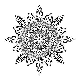 Hand drawn isolated graphic element. Original authentic boho and ethnic style mandala - indian, arabic.