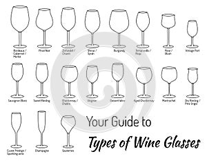 Hand drawn isolated wine glasses