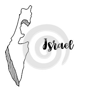 Hand drawn of Israel map