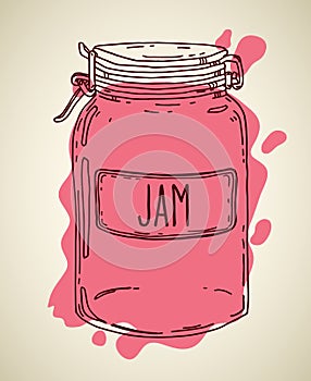 Hand drawn jam jar