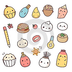 Hand-Drawn Kawaii Objects Collection photo