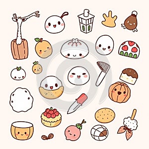 Hand-Drawn Kawaii Objects Collection photo