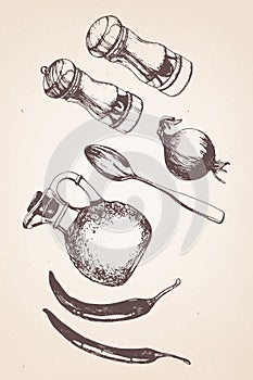 Hand-drawn Kitchen Set.