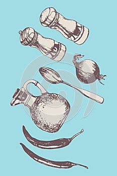 Hand-drawn Kitchen Set.