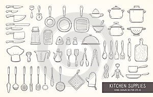 Hand drawn kitchen supplie big collection