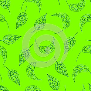 Hand drawn leaves, repeat pattern.