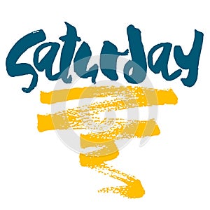 Hand drawn lettering element, saturday day of week