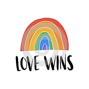 Hand drawn lettering phrase. Vector typography design for Pride day