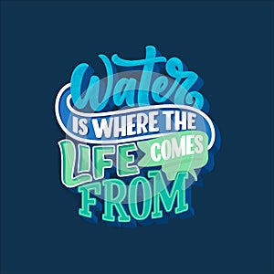 Hand drawn lettering slogan about climate change and water crisis. Perfect design for greeting cards, posters, T-shirts, banners,