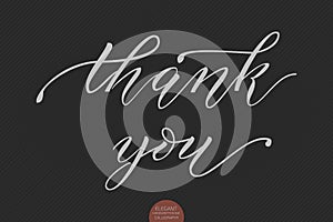 Hand drawn lettering Thank you. Elegant modern handwritten calligraphy. Vector Ink illustration.