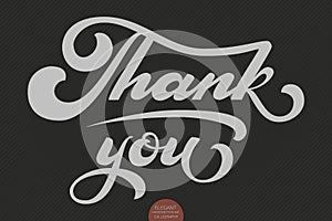 Hand drawn lettering Thank you. Elegant modern handwritten calligraphy. Vector Ink illustration. Typography poster on