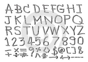 Hand drawn letters font