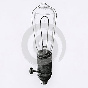 Hand drawn lightbulb isolated on background