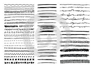 Hand Drawn Line Borders, Strokes and Scribbles