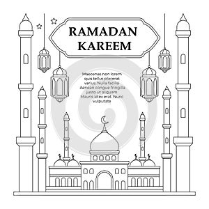 Hand Drawn lineal islamic Ramadan kareem