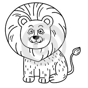 Hand drawn lion character illustration