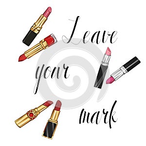 Hand drawn lipsticks illustration photo