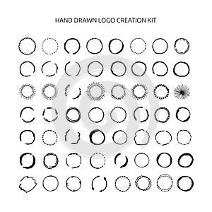 Hand drawn logo creation kit.