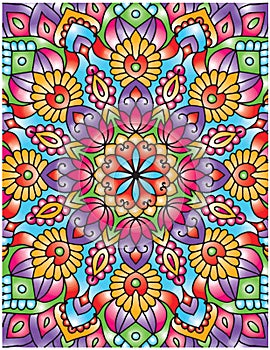 Hand Drawn Mandala Coloring Pages For Adult Coloring Book.