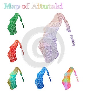 Hand-drawn map of Aitutaki.