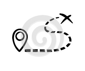 hand drawn map distance measuring icon. Doodle Map route vector pictogram isolated white background