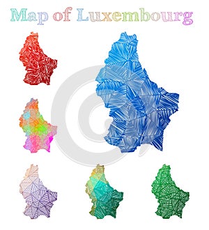 Hand-drawn map of Luxembourg.