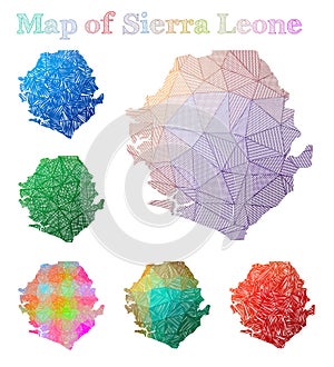 Hand-drawn map of Sierra Leone.