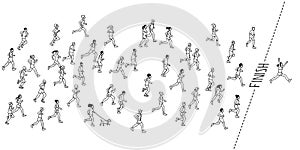 Hand drawn marathon runners