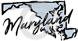 Hand Drawn Maryland State Design