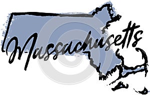 Hand Drawn Massachusetts State Design