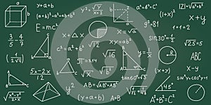 Hand drawn math symbols icon in flat style. Mathematics formula vector illustration on isolated background. School education sign